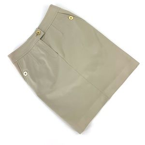 Etcetera Beige Knee Length Pencil Skirt with Pockets, 4